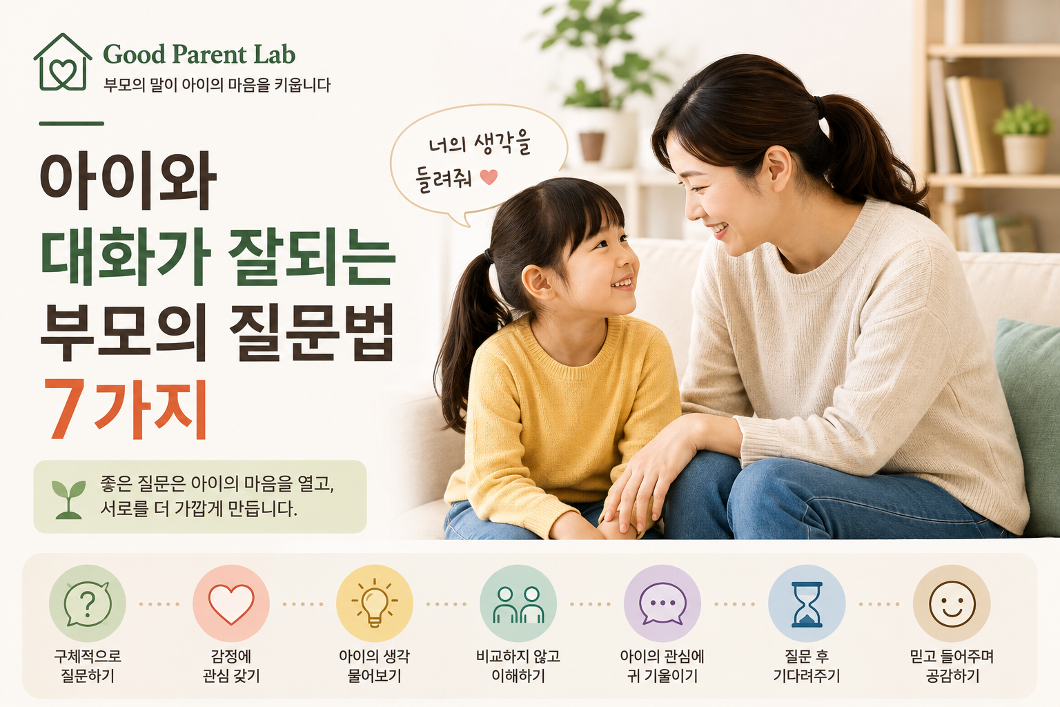 아이와 대화가 잘되는 부모의       질문법 7가지